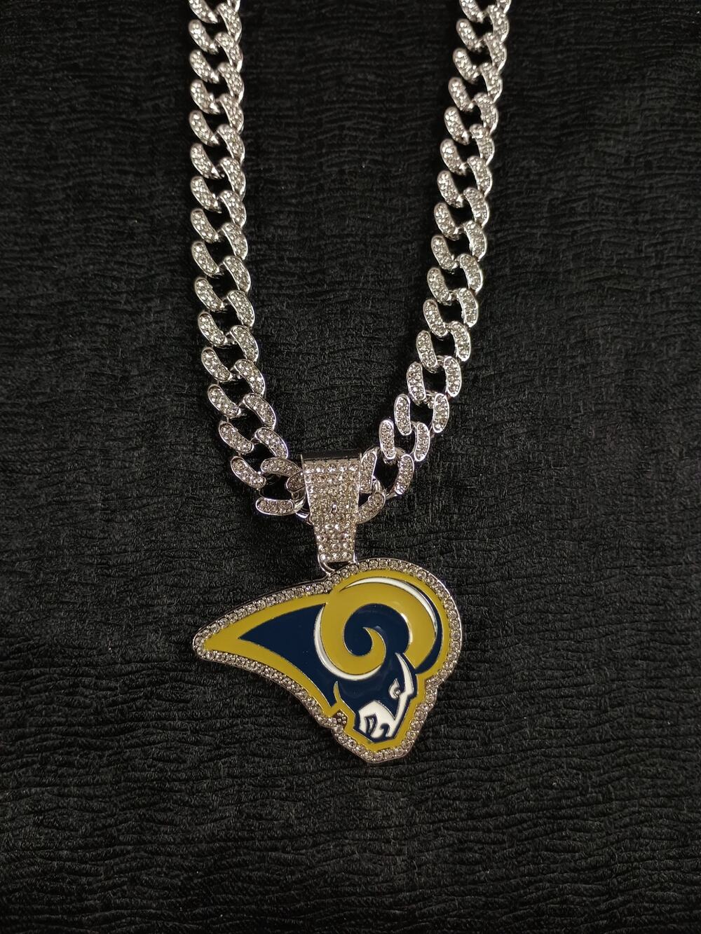 LA Los Angeles Rams Necklace Pendant Chain Link NFL Football Hip Hop Jewelry